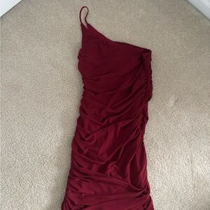 Princess Polly One Shoulder Ruched Red Dress